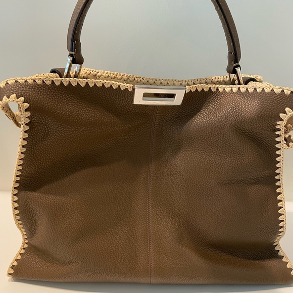 Fendi Peekaboo x Raffia Tote